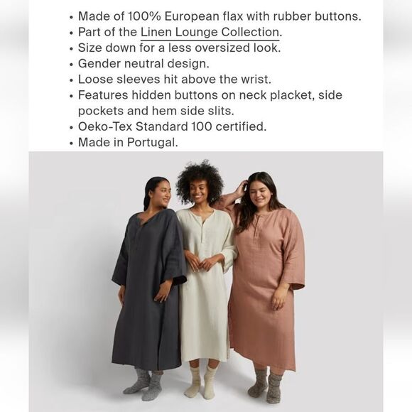 Parachute 100%Linen Flax Ochre Yellow Tan Midi Dress V-Neck Elbow-Length Sleeves - Picture 7 of 8